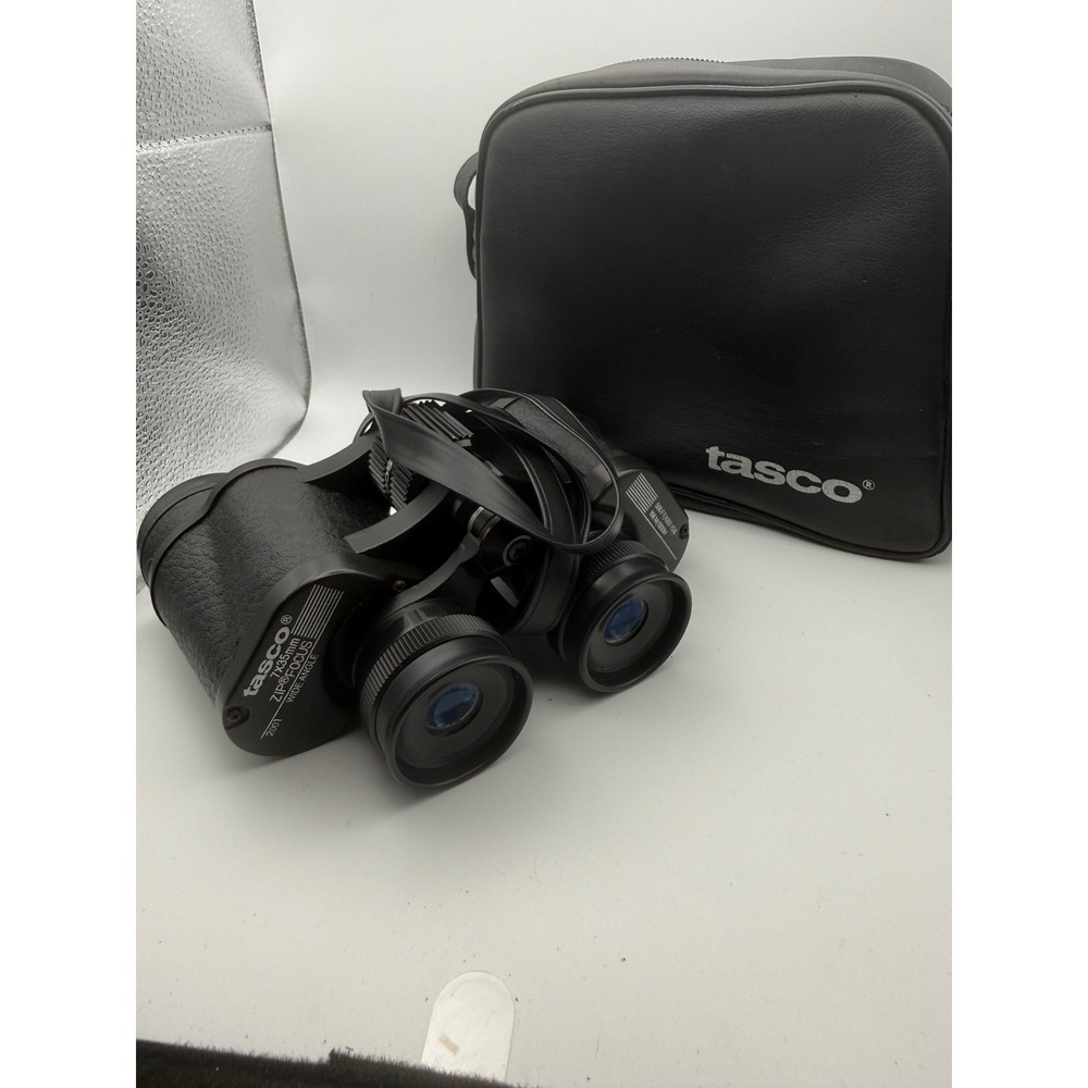 Tasco 2001 Zip Focus Binoculars 7x35mm Wide Angle Black with Case 500ft 1000yds